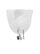 Стерлингово сребро 925 14k 583 Emerald Обеци vec053s Руски Съветски СССР Винтидж бижута Ар-деко style